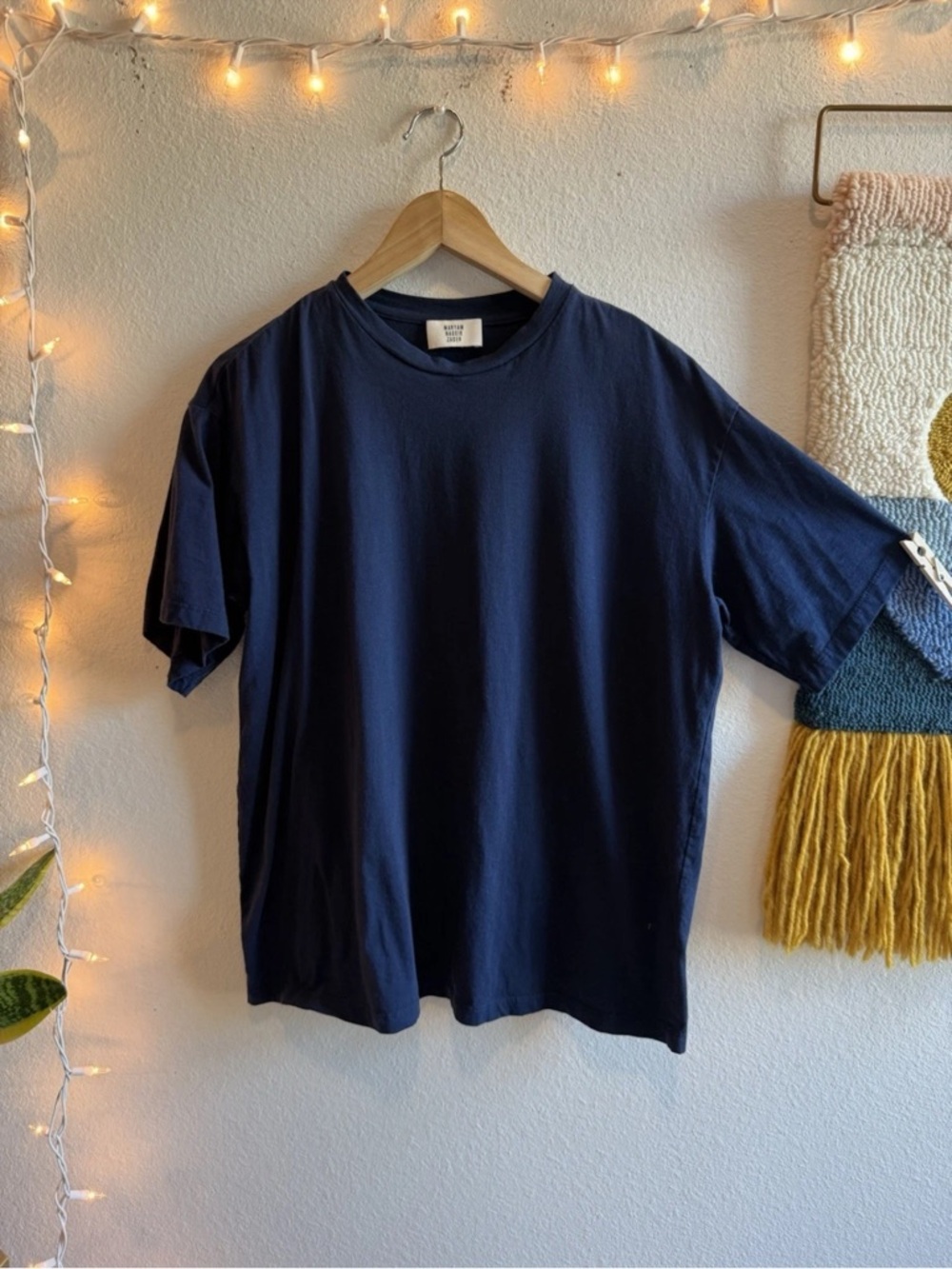 Maryam Nassir Zadeh Womens Top Tshirt Navy Blue Size Large USA Minimalist